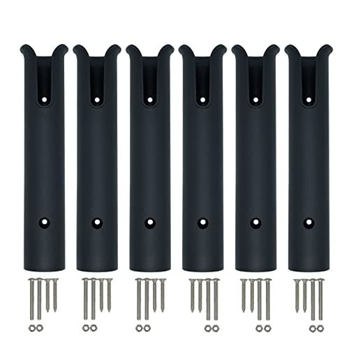 Wall Mounted Fishing Rod Holders Tubes Links Fishing Rod Holder Rack Rests (6-TUBE Black-HiUmi-US) - color: 6-TUBE Black-HiUmi-US