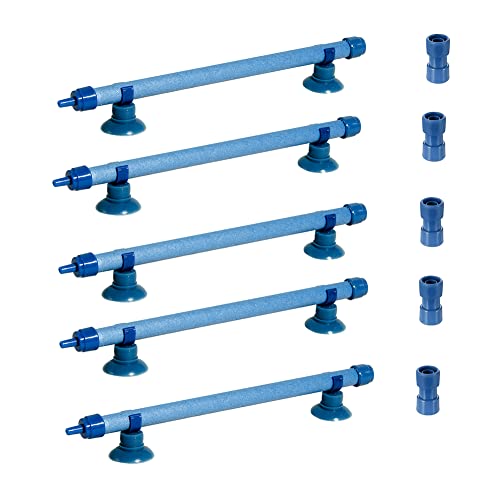 Quickun Aquarium Air Stone Bubble Wall Tube Oxygen Diffuser Bar Decor Accessory for Fish Tank 10 Inch Length,5PCS - size: 10 inch