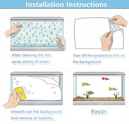Aquarium Background Static Cling White Fish Tank Sticker 79 x 23.6 inches | Easy Install for Glass Tanks, No Residue, Reusable - color: White, size: 79 x 23.6 inches