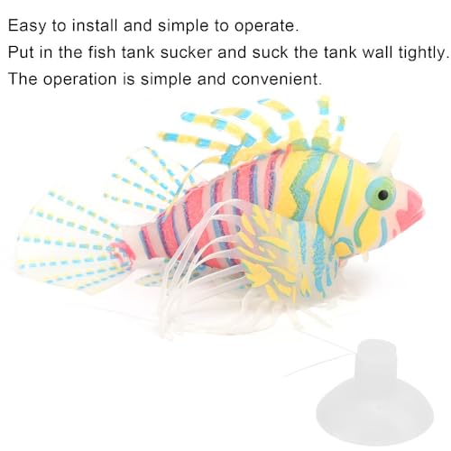 Silicone Simulation Fish Aquarium Sculpture Glowing Lifelike Fish Decoration Fluorescent Suction Cup Ornament for Tank(Pink Orange) - style: Pink Orange