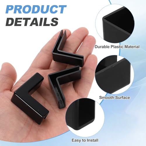 uxcell 12Pcs Plastic Glass Connector, Suitable for 8mm Thick l Shaped Glass to Glass Clamp, Fixing Bracket Rimless Clip Holder for Aquarium Fish Tank Display Shelves, Black - color: Black, size: 8mm