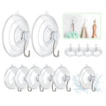 HangerSpace Suction Cup Hooks, 12 Packs Combo Set Clear PVC Suction Cups with Metal Hooks Removable Suction Cups for Kitchen Bathroom Shower Wall Window Glass Door (2 Large, 6 Medium, 4 Small),Variety - size: Variety