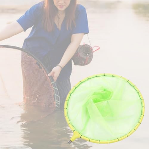 kowaku Fishing Net Mesh Outdoor Soft Catching Hiking Easy Storage Removable Fast Boat Folding Freshwater Fishing Landing Net - color: Green S