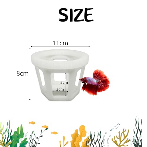 HOZOE Aquarium Betta Hammock, Betta Hideout & Cave, Floating Feeding Ring for Fish and Shrimp, Aquarium Floating Decoration Accessory (Translucent Color) - color: Translucent color