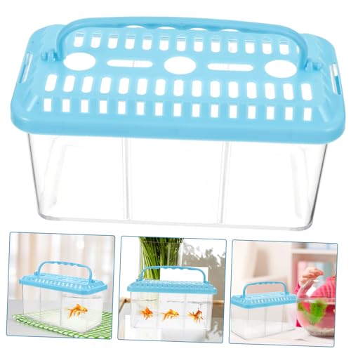 VOSAREA Transparent Fish Breeding Box with Compartment Dividers Fish Isolation Tank for Betta Shrimp Easy to Clean Portable Design Safe Material Increases Survival Rate
