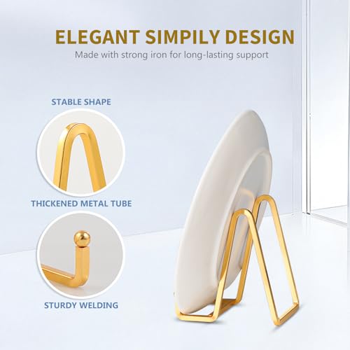 Plate Holder Easel Display Stand - 4.5 inch Metal Plate Stands for Display - Tabletop Picture Stand - Gold Iron Easels for Display Pictures | Photo Frames | Book | Decorative Plates | Plaque -2 Pack - size: 4.5 inch-2