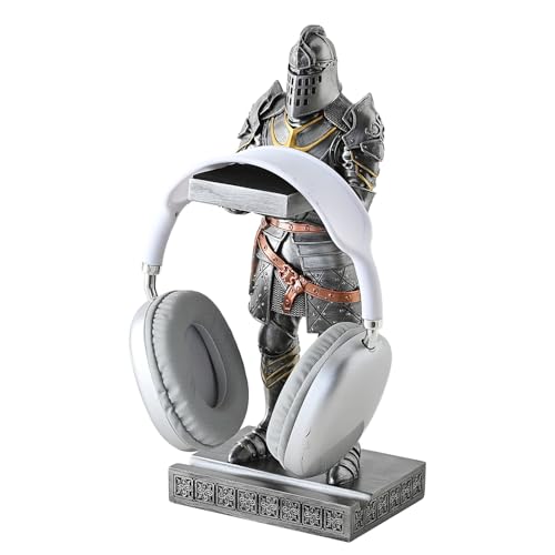 King's Guard Headphone Stand Watch Display Stand Jewelry Bracelet Necklace Holder Trays Towers Warrior Knight Mobile Phone Stand for Office & Home 12.20 Inch (Iron) - color: Iron