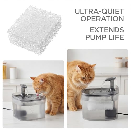 12 Pcs Cat Water Fountain Filter Sponge for 2L Pet Water Fountain Replacement Pre-Filter Sponge for Dog Cat (White Block)