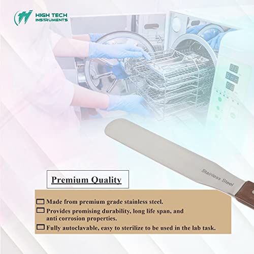 Science Lab Supplies Wooden Handle Spatula 5" Blade with Parallel Sides Used in Research Laboratory Shovel for Sampling Mixing & Handling Gels, Powders, Pastes & More