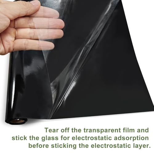 15.7X 39.4in Aquarium Background Black, Fish Tank Background Wallpaper Electrostatic Thickening, Easy to Install
