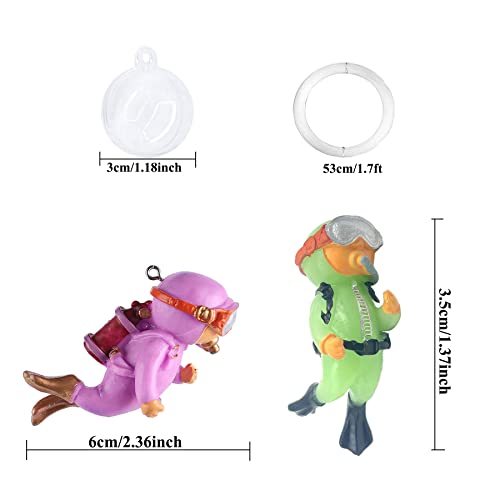 5Pcs Floating Fish Tank Decorations, Cute Little Diver Aquarium Decoration Fish Tank Aquarium Diver Ornament Accessories - color: Mixed Color