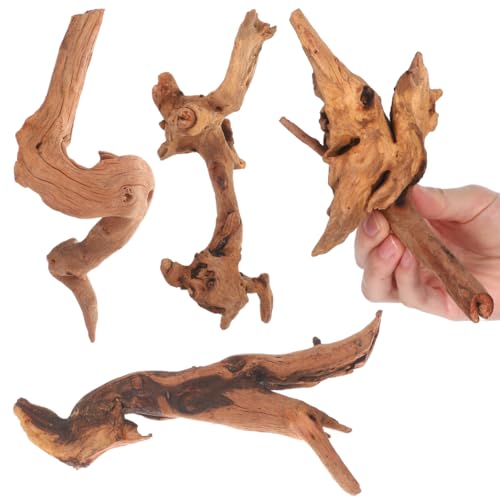 Toddmomy Aquarium Driftwood 4Pc Set 7.48In Natural Fish Tank Wood Decor for Freshwater Aquascaping Betta Fish Hiding Spots and Aquarium Hideouts
