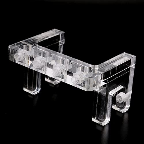 Acrylic Aquarium Hose Holder, Fish Tube Clamp for 10mm Dia Pipe, 4 Hole Positions with Screws, Transparent Hose for Fish and Changing