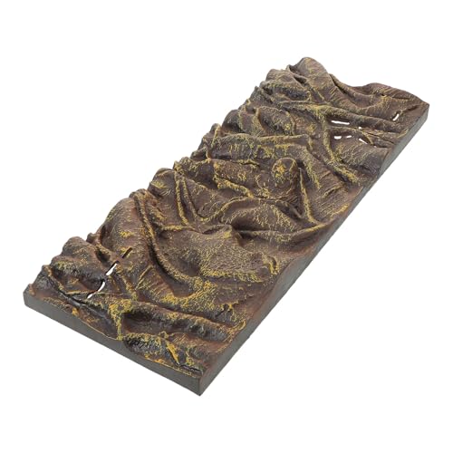 Cabilock Reptile Tank Background Board Turtle Habitat Decorative 3D Aquarium Decorative Waterproof Corrosion-Resistant Bark Texture Panel for Terrarium Fish Tank