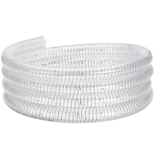 1-1/4"id-50ft PVC Reinforced Tubing Steel Wire Suction Flexible Hose Vinyl Tubing Heavy Duty PVC Vacuum Hose Drain Fuel Oil Gas Water for Marine Bilge Pump Pond Spa - size: 1-1/4"ID, style: 50 feet