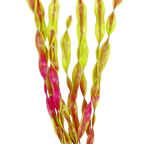 MyLifeUNIT Artificial Seaweed Water Plants for Aquarium, Plastic Fish Tank Plant Decorations 10 PCS (12 Inches Tall, Wine Red) - color: Wine Red