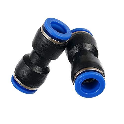 Metalwork Plastic Push to Connect Straight Union Tube Fitting, 4mm OD x 4mm OD, Straight Pneumatic Connector (Pack of 10) - size: 4mm x 4mm