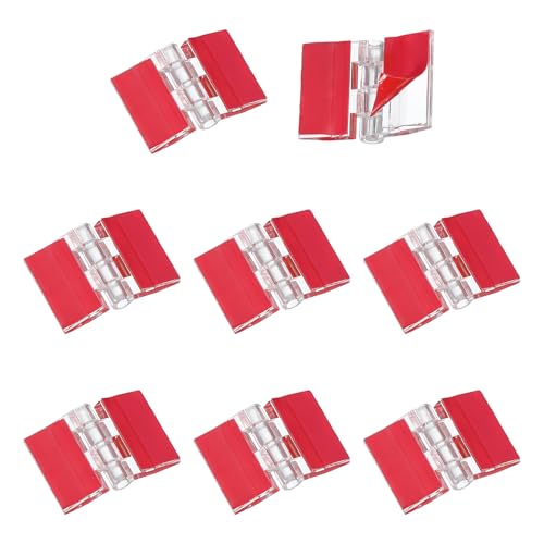 MECCANIXITY Small Acrylic Hinges Plastic Self-Adhesive Clear Hinge 35 x 25mm Continuous Piano Folding Hinges for Aquarium Lid Crafts Display Stand Pack of 8 Transparent - size: 35 x 25mm