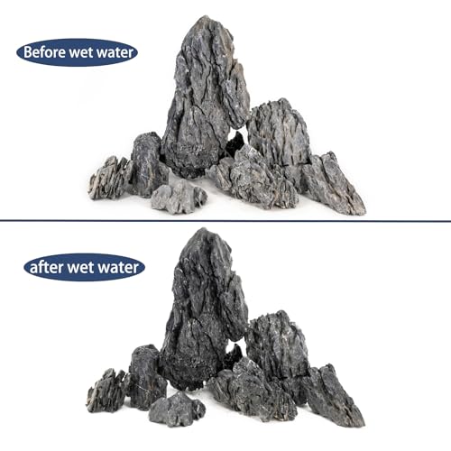 Dragon Stone Aquarium Rock Seiryu Stone for Aquariums, Fish Tanks, Bonsai, Terrariums, Wargaming Dioramas, Indoor or Outdoor Gardens-40lb(2-10 Inch) - size: 40Lb（2-10inch）