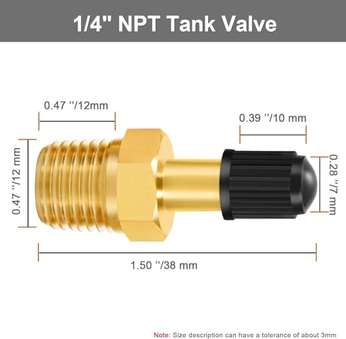 GODESON 1/4" NPT Tank Valve, Anti-Corrosion Brass Schrader Valve with 1/4" Male NPT,Using with Air Compressor Tanks with Sealing Caps (Pack of 2) - style: 1/4"NPT(Pack of 2)