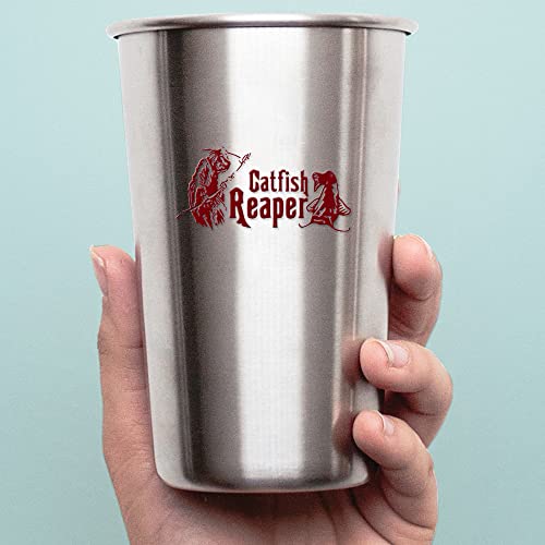 2 Pcs - Decal Stickers Of Catfish Reaper Fishing #2 (Burgundy) Premium Waterproof Vinyl Decal Stickers For Laptop Phone Accessory Helmet Car Window Mug Tuber Cup Door Wall Decoration ANDstic570832REAA - color: Burgundy, size: 6.8'' x 3.3''