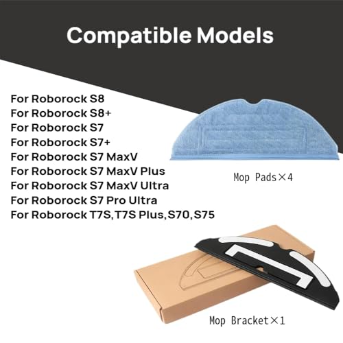 Replacement Mop Cloth Vibration Bracket Mop Rack Stand Holder Compatible for Roborock S8, S8+, S7, S7+, S7 MaxV, S7 MaxV Plus, S7 MaxV Ultra, S7 Pro Ultra, T7S，S70，S75 Vacuum Cleaner Accessories