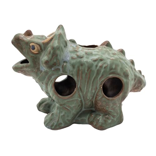 M2cbridge Aquarium Ceramic Cave Rock for Betta Shrimp Cichlid Fish Hideout Decor (Big Dinosaur)
