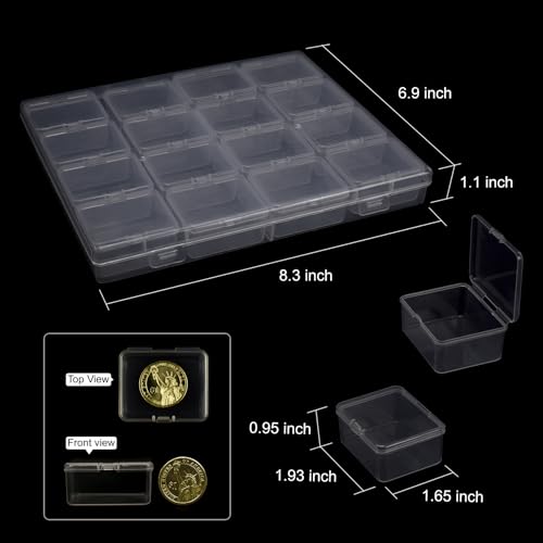 ZIIYAN Bead Storage Containers - 64 Clear Plastic Bead Organizer Boxes with Hinged Lid, Craft Organizers and Storage for Diamond Painting Art, Small Parts, Jewelry Charms - color: Transparent 4 Pack