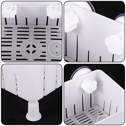 Ipetboom 1set Fish Breeder Box Tortoise Isolation Container Fish Hatching Box Feeding Trough Multi-Functional Aquarium Breeding - color: White