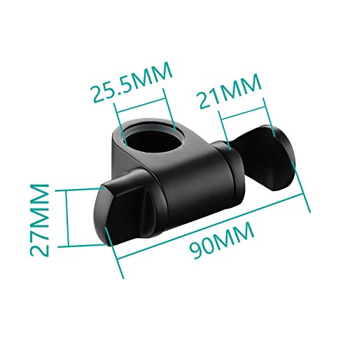 Tecmolog Hand Held Shower Head Holder Stainless Steel Height/Angle Adjustable 25 mm Shower Slide Bar Bracket Holder Black, ST35B - color: Black