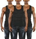 ToBeInStyle Men's Slim Fit Cotton Blend Solid Color Scoop Neck Tank Tops - color: 3-pack: Black, size: Medium