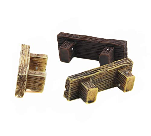 3Pcs Mini Resin Bench Miniature Fairy Garden Bench Dollhouse Accessories Statue DIY Decor Gift - size: 3 Benches