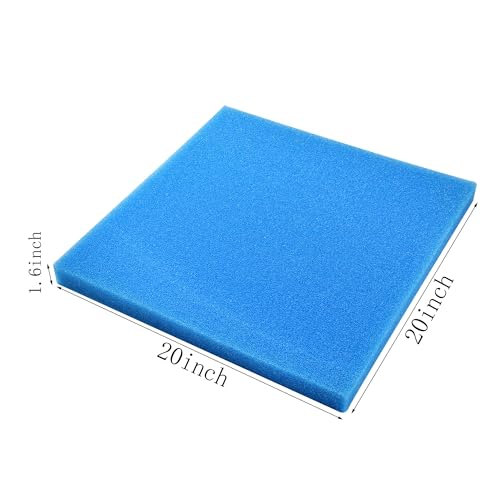 Bio Filter Foam Sponges, 20"x20"x1.6" 25PPI Filter Media Pad,Cut-to-Size Foam for Aquarium Fish Tank
