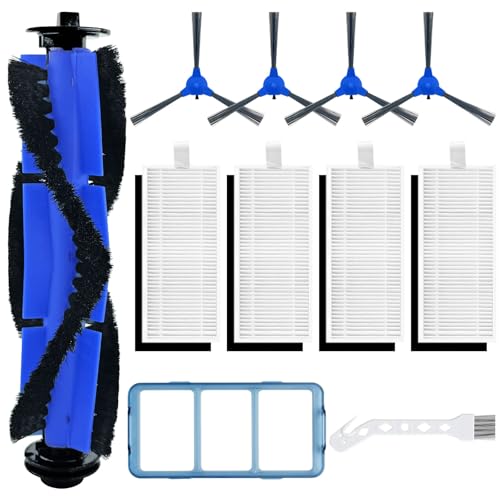 Replacement Parts Accessories Kit for eufy robovac 11S, 12, 15T, 15C, 25C, 30, 30C, 35C Slim Carpet Robotic Vacuum, 1 Roller Brush, 4 Filters, 4 Side Brushes, 1 Pre Filter, 1 Cleaning Brush