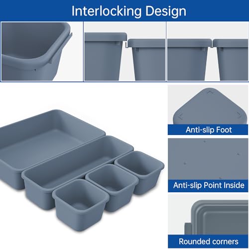 45 Pack Tool Box Organizer Tray, 3-Sizes Tool Box Organizers And Storage, for Hammer, Wrench, Screw, Small Parts Toolbox Organization, Tool Cart Chest Garage Drawer Organizer Tray, Grey - color: 45PCS - Grey, size: 3 - Sizes