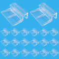 Hordion 20pcs Aquarium Lid Clip, 10mm Clear Acrylic Fish Tank Lid Holder Aquarium Glass Cover Clips for Rimless Aquarium Fish Tank - size: 10mm