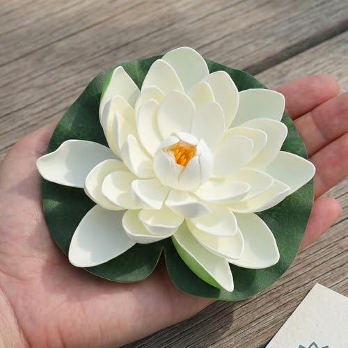6pcs Artificial Lotus Flowers: Floating Water Lilies with Lotus Pad - Lifelike Fake Plant for Home Garden Pond Decor Outdoor Pool Fish Tank Aquarium