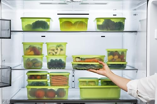 LocknLock Fresh-Block Plastic Food Storage Container | Produce Storage Containers for Fridge | Vegetable & Fruit Storage Containers for Fridge, Airtight Storage, Microwave & Dishwasher Safe, 3.2L - size: 3.2L