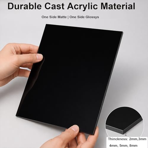 Black Acrylic Board for Aquarium Background and Fish Tank Divider, Opaque DIY Panel, One Side Matte One Side Glossy,Thickness 2mm,150x200mm 2PCS - color: Thickness 2mm, size: 150x200mm 2PCS