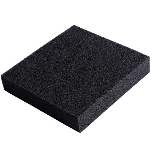 AQUANEAT Aquarium Filter Sponge Open Cell Foam Sheet Bio Sponge Filter Media Pad HMF Fish Tank Sump Divider (11" Lx 10.25" W x 2" H, Black)