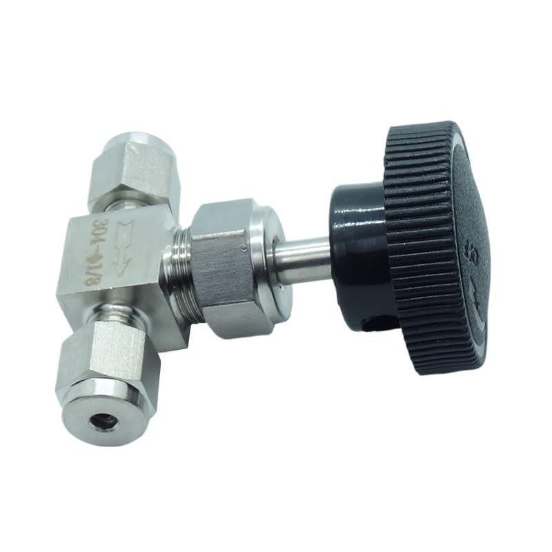 1 Piece Stainless Steel 304 1/8" Tube OD Double Ferrule Compression Fitting Instrument Needle Valve - size: Straight 1/8" OD