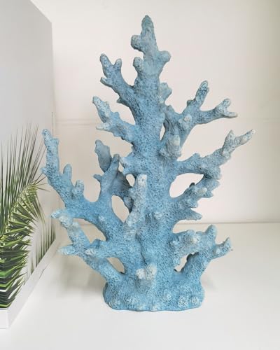 Lifelike Coral Reef Sculpture Statue - Handmade Resin Ocean Decor for Aquarium, Desk, Bathroom, Shelf - Coastal Beach Nautical Theme Gift for Home & Office