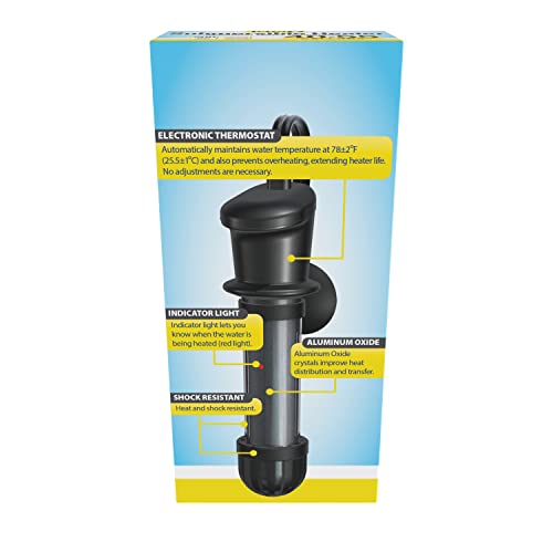 Tetra Submersible Heater With Electronic Thermostat, 200-Watt - size: 40-55 Gallon