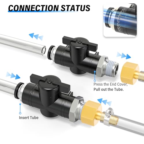 TAILONZ PNEUMATIC 1/2 Inch Tube OD x 1/2 Inch NPT Thread Ball Valve Air Flow Control Valve Push to Connect Fitting BVC-1/2-N4（Pack of 1） - size: 1/2"OD x 1/2"NPT/1PCS