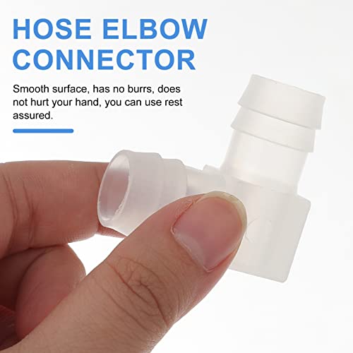 TEHAUX L-Shaped Hose Elbow Connector 1.49×1.49×0.62 in, 6-Pack Plastic Barb Fitting – Kink-Resistant 90° Flow Control for Garden, RV & Industrial Water Systems – for Outdoor Plumbing, Lab Tubing, Food