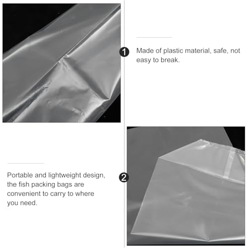 50pcs Ornamental Live Fish Transport Bags with Oxygen Plastic Packaging Bags for Aquarium Fish Shipping with Elastic Bands