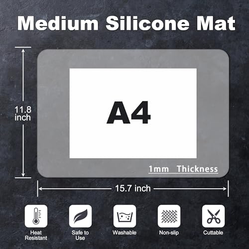 Silicone Mats for Kitchen Counter - (15.7''x 11.8'' x 0.04'', Translucent) | Non-Slip, Heat Resistant, Multipurpose, BPA-Free, Countertop Protector for Air Fryer & Crafts Kids - color: Translucent, size: (M1 - 15.7''x 11.8‘’x 0.04'')