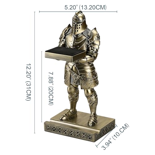 King's Guard Headphone Stand Watch Display Stand Jewelry Bracelet Necklace Holder Trays Towers Warrior Knight Mobile Phone Stand for Office & Home 12.20 Inch (Bronze) - color: Bronze