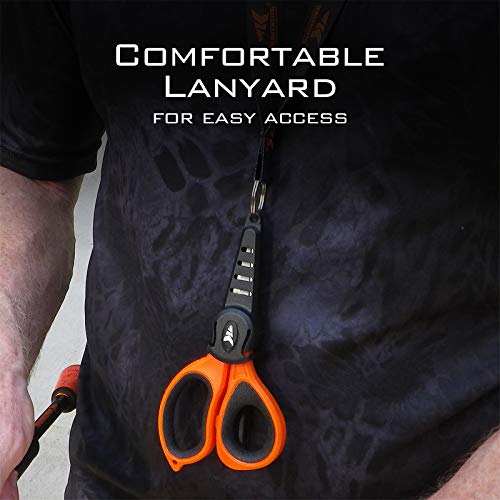 KastKing Fishing Line Scissors, Braided Line Cutters, w/Sheath, Super Sharp 3CR13 Japanese Stainless Steel Blades, Non-Slip TPR Handles, Includes Lanyard - style: B: 5.5" Braid Scissors