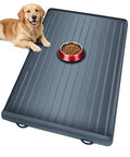 Dog Mat for Food and Water - 39.4" x 27" Large Pet Feeding Mats with Residue Collection Pocket - Waterproof Dog Cat Bowl Mat with High Edges to Prevent Water and Food Spills (Dark Grey) - color: Dark Grey